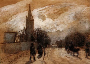 Estudio para la iglesia de todos los santos Upper Norwood 1871 Camille Pissarro Pinturas al óleo